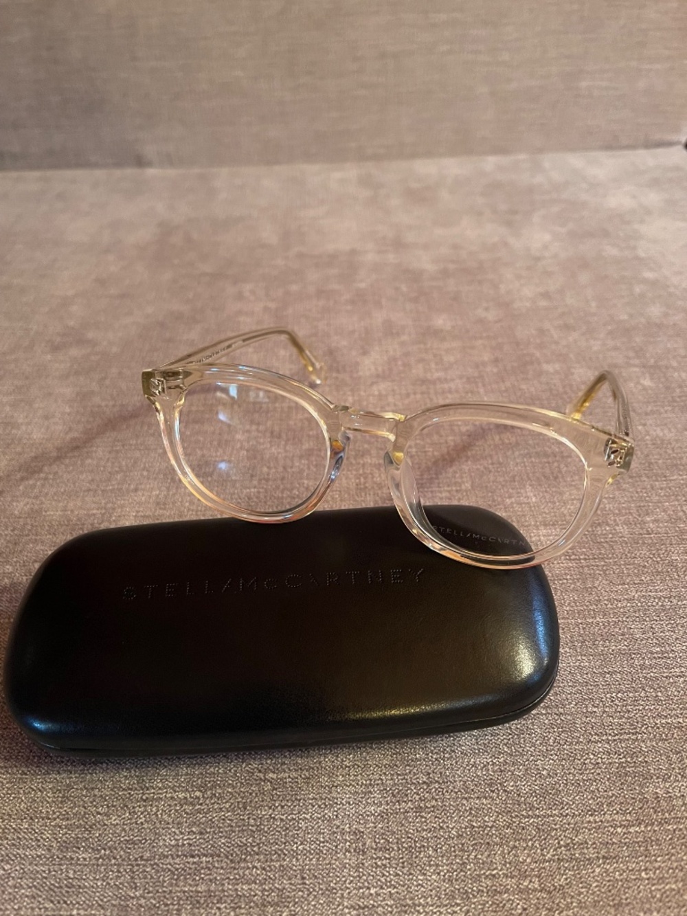 NEW Stella McCartney Eyeglasses Glasses Frames Clear w/Slight Yellow Gold Tint